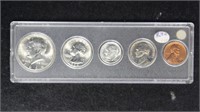 US Coins 1964 Mint set in plastic holder, uncircul