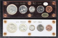 US Coins 2 1964 Proof sets in plastic holders