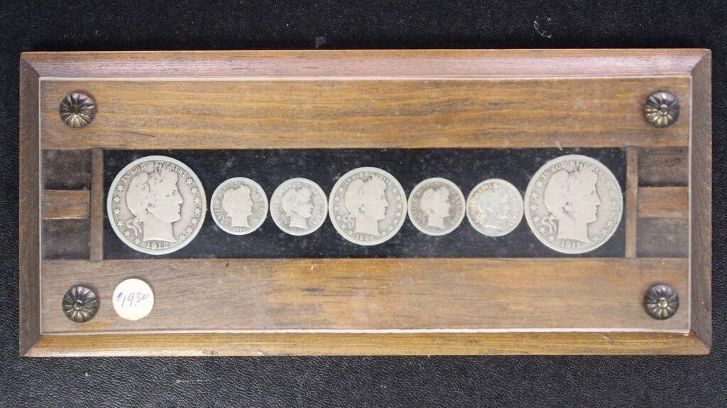 US Coins Barber Type Sets in displays, total numbe