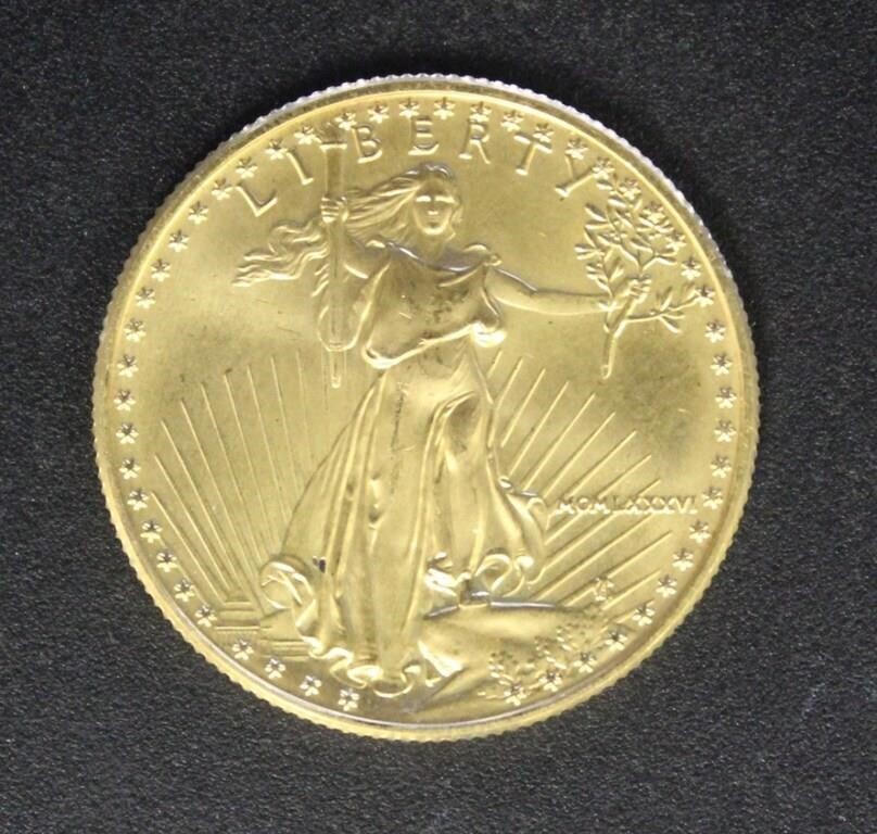 US Coins 1986 $25 1/2 Ounce Gold Eagle, uncircula