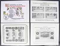 40+ Coin and Currency Show Souvenir cards and