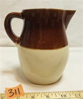 Vtg R.R.P. ROSEVILLE Ohio Brown Two Tone Pitcher