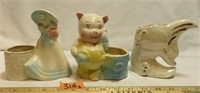 Vintage Planters: 1940 Piggy, Lady Wishing Well