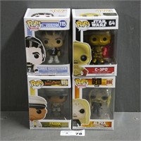 (4) Pop Funko Figures - Star Wars, Walking Dead