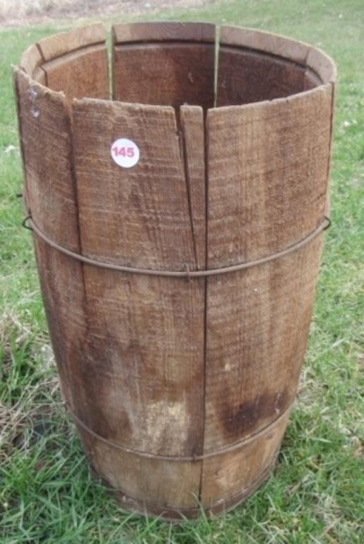 Wood nail keg.