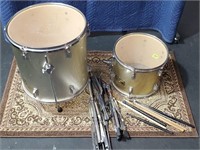 (2) Drums, Stands and Sticks