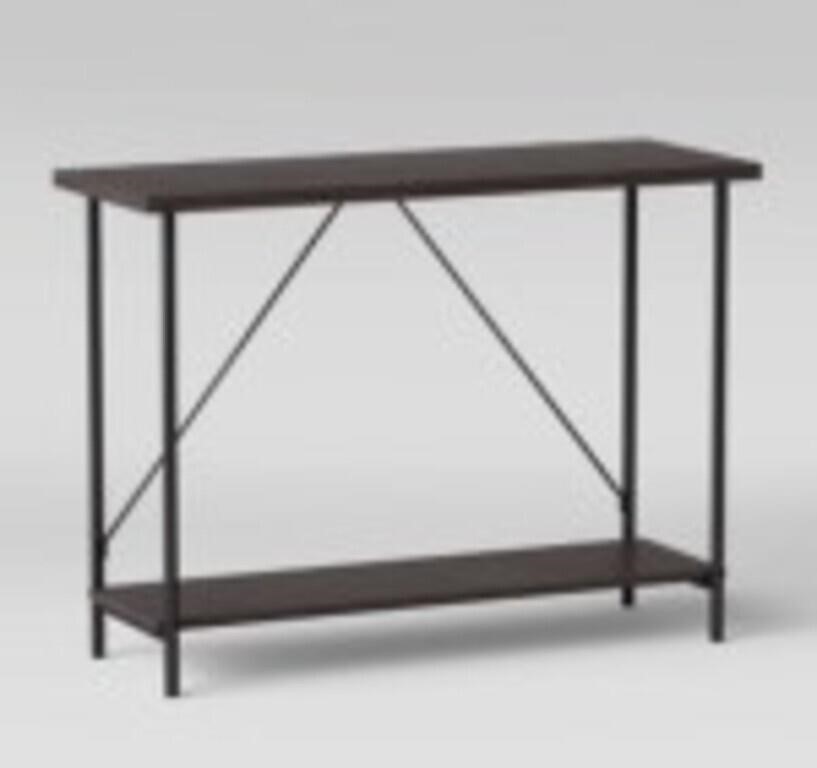 2 Wood & Metal Console Tables-Espresso