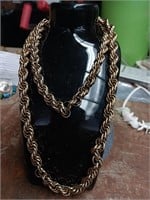 Gold Toned Thick Link Necklace