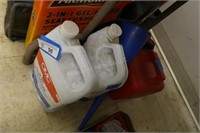 3 items 2 gallons gearcase lube, gas can