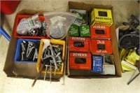 2 boxes-screws, nails, fasteners