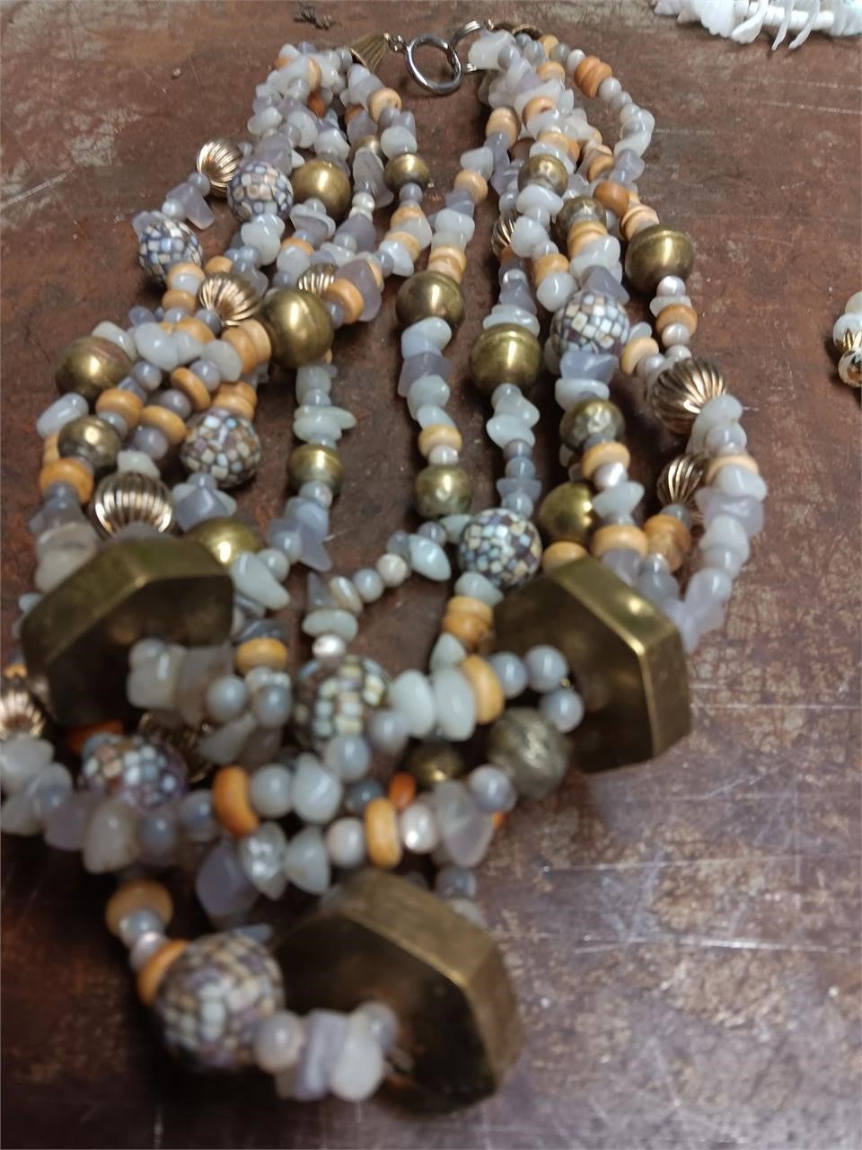 Crystal & Brass Necklace