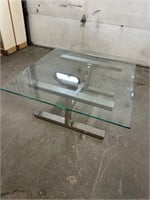 Glass Top Coffee Table 42"x42"X16 1/2" Tall