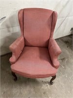 Vtg Wingback Pink Chair