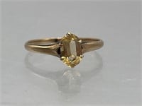 14k gold citrine ring