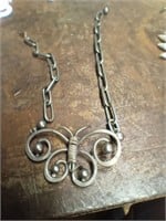 silver toned butterfly necklace