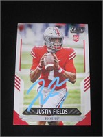 Justin Fields Signed Trading Card RC COA Pros