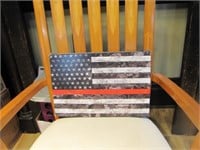 Stretched Canvas Print American Flag with Message
