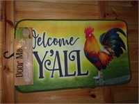 Welcome Y'all Rooster Floor Mat - NEW