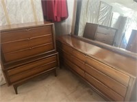 Dresser with Mirror and Tall Boy 70's Era