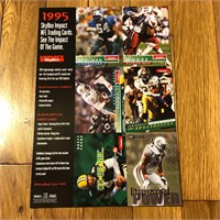 1995 Skybox Impact NFL Uncut Promo Trading Cards