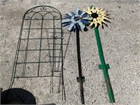 Metal Yard Art and Trellis