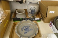 2 flats ROWE pottery stoneware items