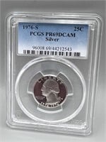 1976-S PCGS Pr69 DCAM Silver Washington Quarter