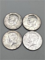 4 40% Silver Kennedy Half Dollars