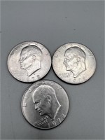 2 1972 Ike Dollars, 1 1971 Ike Dollar
