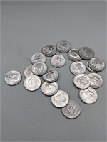 20 Various Date Kennedy Half Dollars