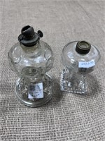 (2) Vintage Miniature Glass Kerosene Lamps