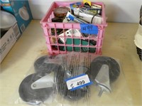 2 items - casters and shoe cleaning items