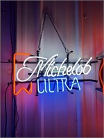 Michelob Ultra Beer 17"x14" Glass Neon Sign, works
