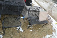 3 metal patio chairs