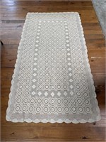 97” x 52” Hand made Crochet Table Cloth