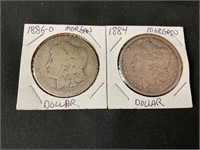 1884 and 1886-O Morgan Silver Dollars