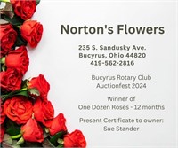 Dozen Roses Monthly by Norton's Flowers