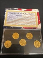 Uncirculated 2001 gold state quarters