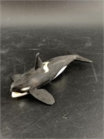 Larry Mayac carved and scrimmed orca 6"