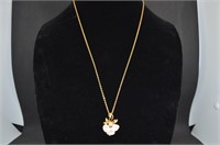 1990 Avon 24" Goldtone 3 Rose Necklace