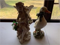 15.5 resin fairy 15 in ceramic duck fairy damaged