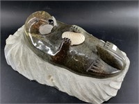 Michael Scott gorgeous soapstone carving of an ott