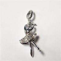 $300 Silver Diamond Ballerina (0.1ct) Pendant