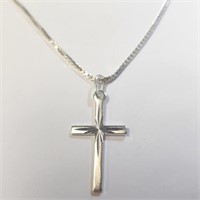 $80 Silver Cross 24" Necklace