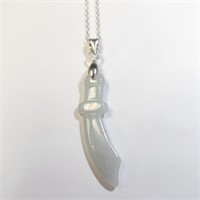 $160 Silver Jade 16" Necklace