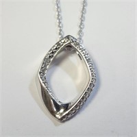 $200 Silver Diamond 20" Necklace