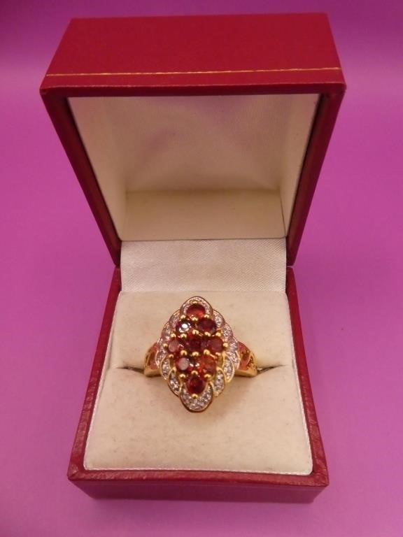 Gold Plated Cocktail Ring Size 10