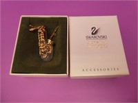 Swarovski Crystal Saxophone On 20" Chain
