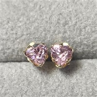 $200 9K  Pink Cz Earrings