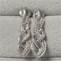 $360 Silver Diamond Earrings